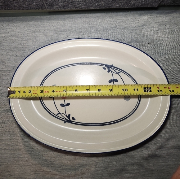 Pfaltzgraff Windsong Pattern Oval Serving Platter 14" #16  USA Blue Pink Flower - Picture 5 of 7